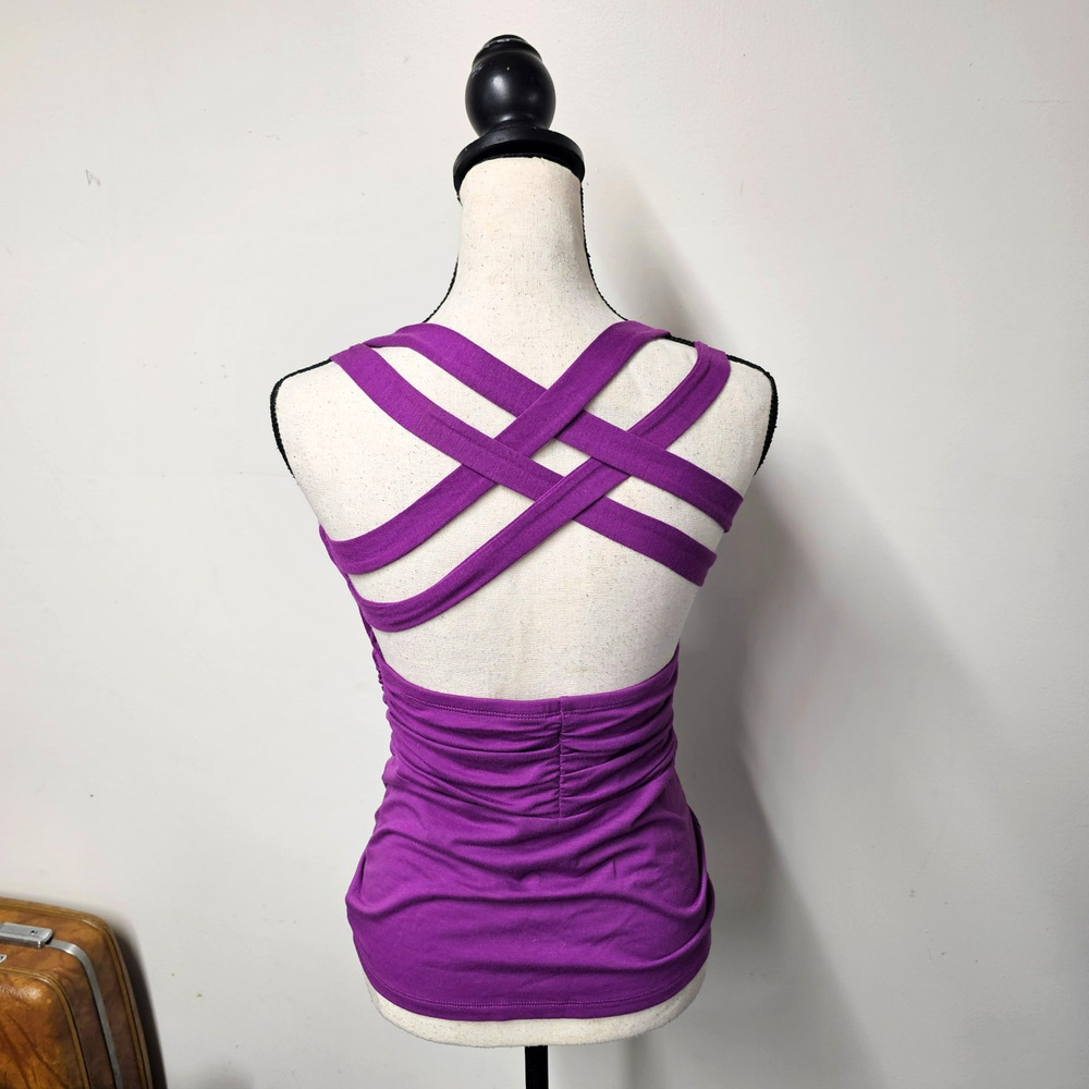 Bisou Bisou Womens Y2K Babydoll Top Size M Purple Dark Coquette Fairy Bra